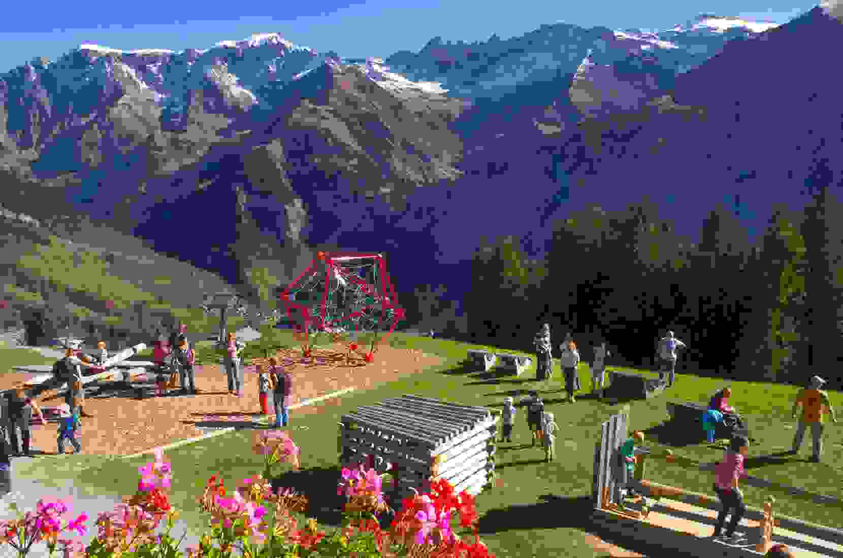 Excursion en famille au restaurant d'altitude Ämpächli. Le restaurant d'altitudegn est un véritable paradis pour les enfants - y compris une aire de jeux intérieure, un zoo où l'on peut caresser les animaux et une mine d'or.